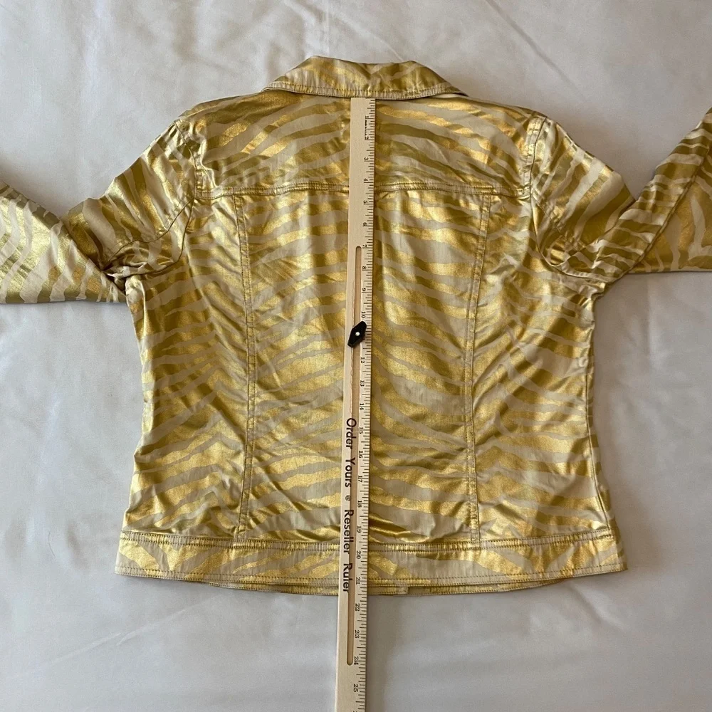Just B  Gold Animal Print Jacket‎ Sz L - Picture 5 of 9